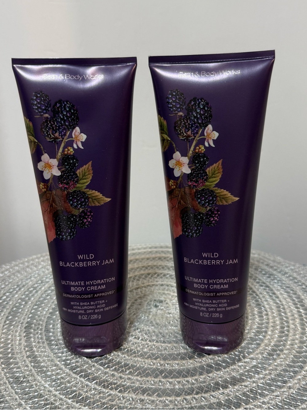 BBW Wild BlackBerry Jam Body Cream Set of 2 NWT